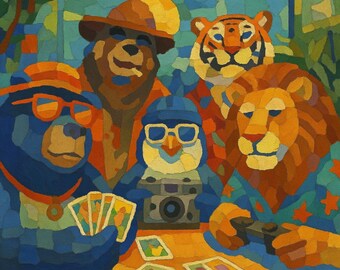 Paint By Number Animal Party – Fun Wildlife Art Kit For Adults