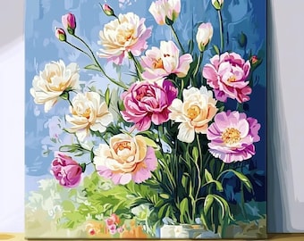 Bouquet Paint by Number Kit – Elegant DIY Floral Painting for Adults | Soft Pastel Flower Art | Romantic Botanical Gift