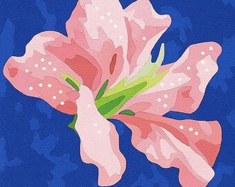 Pink Blossom Flower Paint by Numbers Kit for Adults DIY Botanical Canvas Painting Set for Relaxing Floral Home Wall Art