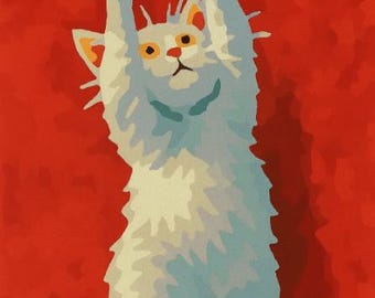 Wowdecor Kit Pittura A Numeri Per Adulti E Bambini – Quadro Gatto Coniglio Con Margherite, Tela 40,6x50,8 Cm (Senza Cornice) – Colori Acrilici E Pennelli Inclusi