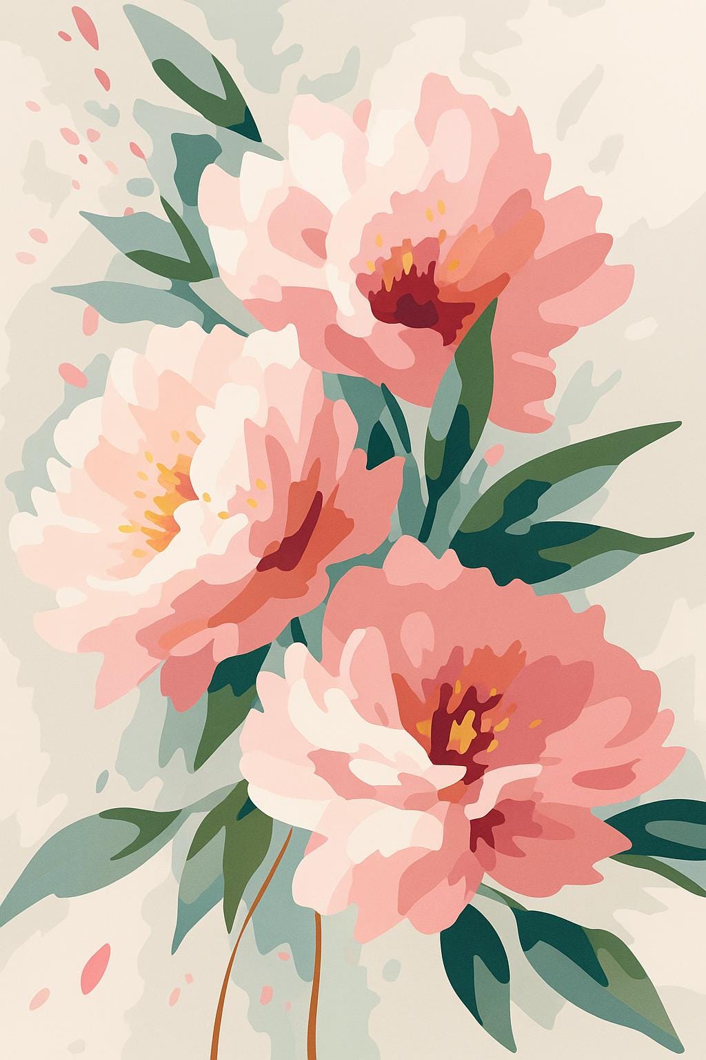 Floral Paint by Numbers Kit – Elegant Pink Peonies DIY Painting ...