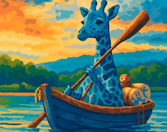 Malen nach Zahlen Giraffe Voyage - Wunderliches Tier Malen nach Zahlen Kit für Erwachsene & Kinder