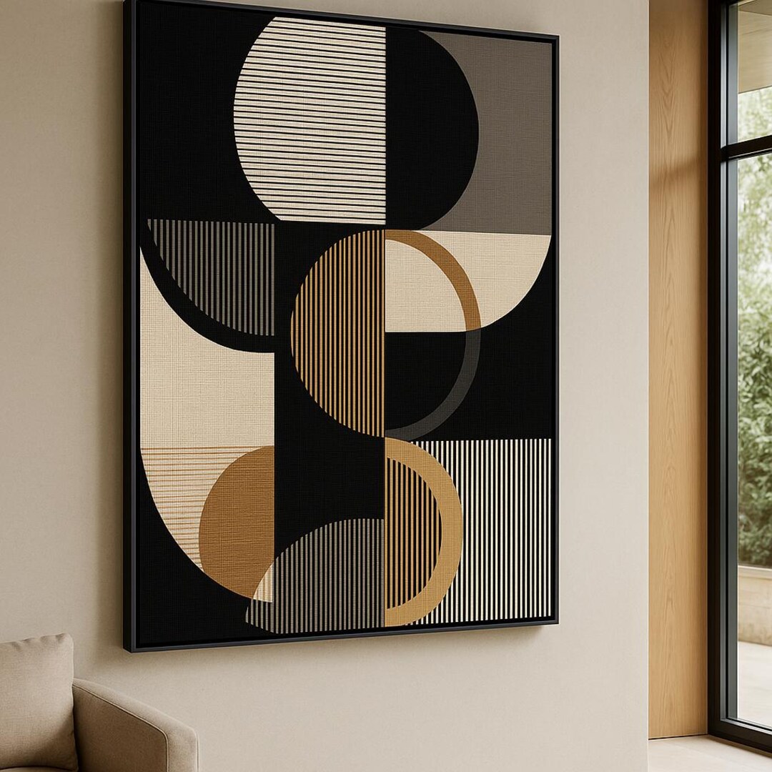 Geometric Wall Art Print, Black and Gold Abstract, Modern Home Decor - Etsy