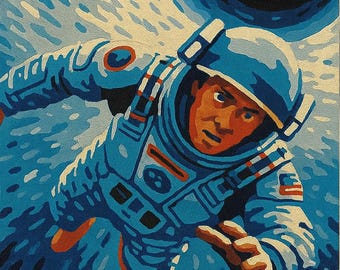 Astronaut Floating in Space Paint by Numbers Kit for Adults Cosmic Galaxy Art DIY Sci-Fi Wall Decor for Space Lovers