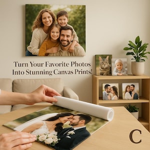 Custom Canvas Print from Picture, Personalized Gift for Friend , Canvas Print Photo Custom Portrait, Canvas Print Wall Art