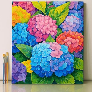 Paint by Number Flower Kit – Bright DIY Floral Painting for Adults | Colorful Botanical Wall Art | Garden-Inspired Gift