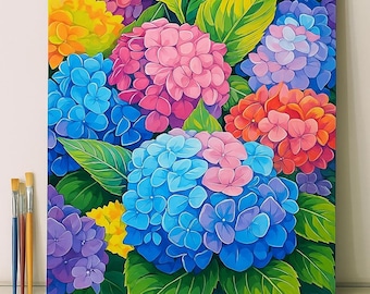 Paint by Number Flower Kit – Bright DIY Floral Painting for Adults | Colorful Botanical Wall Art | Garden-Inspired Gift