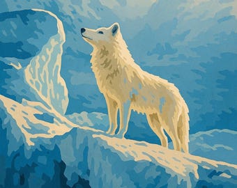 Paint by Number Wolf Kit – Majestic DIY Wolf Painting for Adults | Arctic Wilderness Scene | Nature-Inspired Wall Art Gift