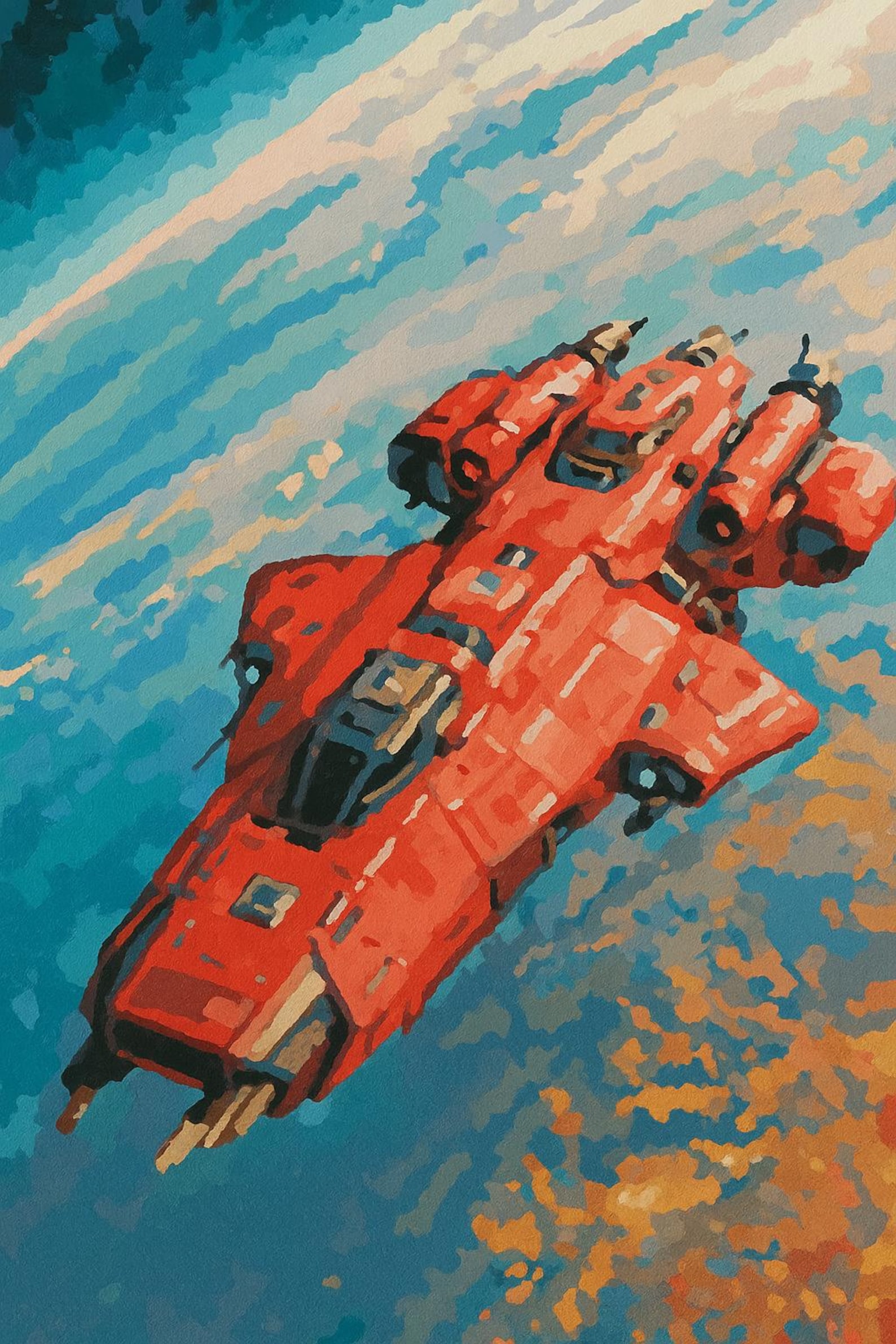 Spaceship in Orbit Paint by Number Kit – Sci-fi DIY Wall Art for Adults ...