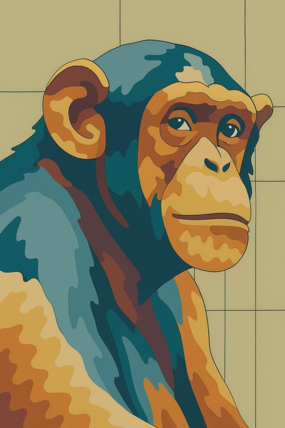 Chimpanzee Portrait Paint by Numbers Kit for Adults - Jungle Animal ...