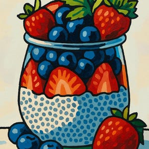 Paint by Number Dessert Kit – DIY Cute Food Art – Fun Canvas Painting for Kids, Teens & Kitchen Decor