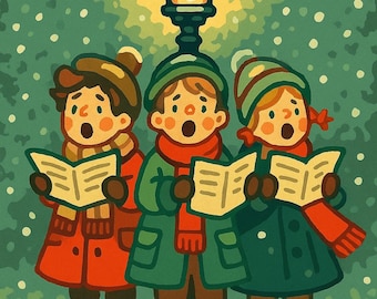 クリスマスキャロルのシーンを数字で描く - 大人初心者向けの、心温まる冬のホリデーペイントキット