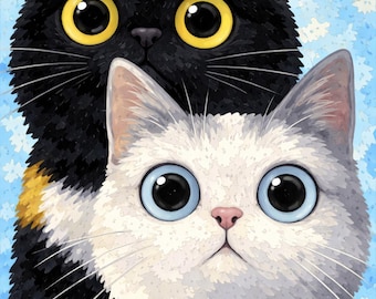 Paint By Number Cute Cats – Adorable Kitten Paint By Numbers For Adults Beginners Animal Lovers Gift