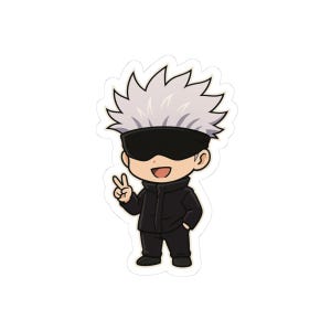 Chibi Gojo Jujutsu Kaisen anime Kiss-Cut Stickers, Decorative Stickers for Laptops, Water Bottles, Gift for Anime Lovers