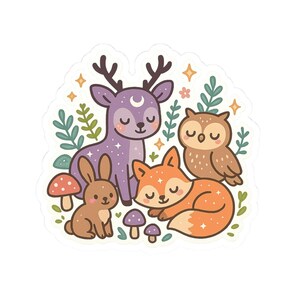 Cute Forest Animal Kiss-Cut Stickers, Decorative Stickers for Laptops, Journals, Kids&#39; Crafts, Nature Lovers, Gift for Animal Lovers