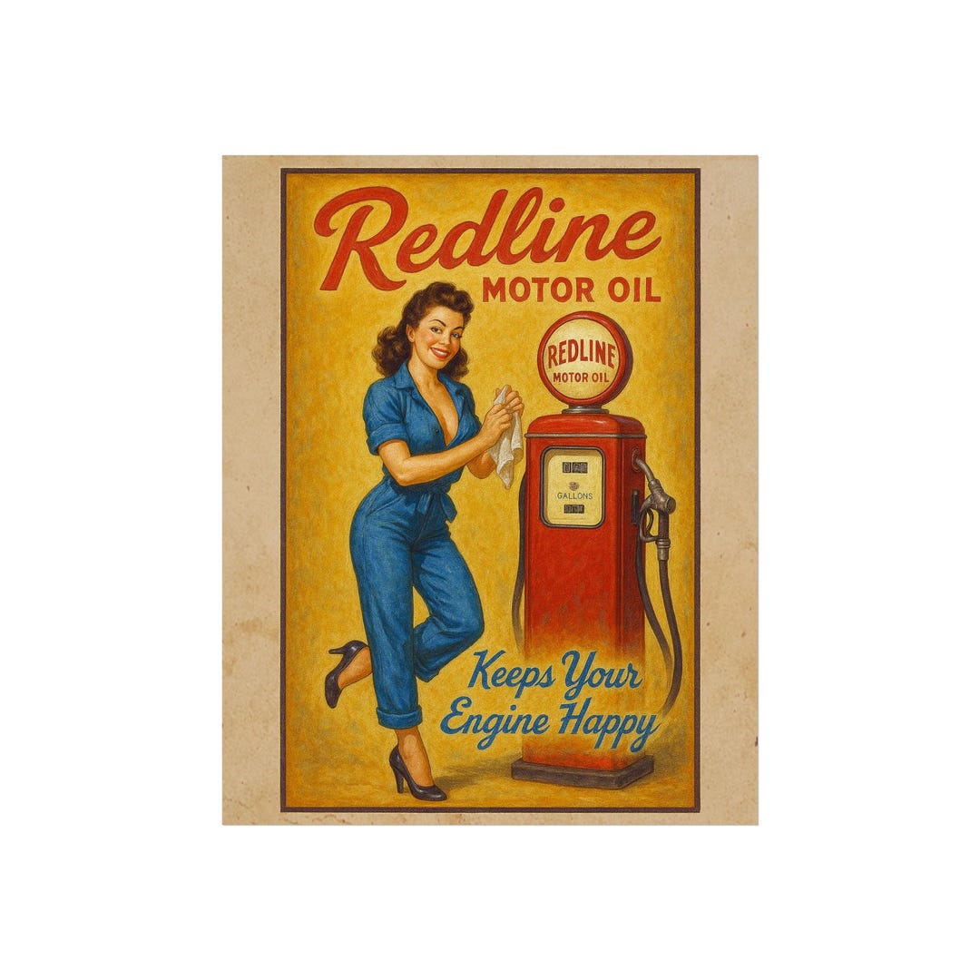 Vintage Gas Station Wall Art, Retro Fine Art Posters, Automotive Decor ...