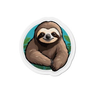 Imanes troquelados de perezoso encantador, decoración de animales adorables, imán para refrigerador, regalos para amantes de los animales, decoración inspirada en la naturaleza, diseño de perezoso juguetón
