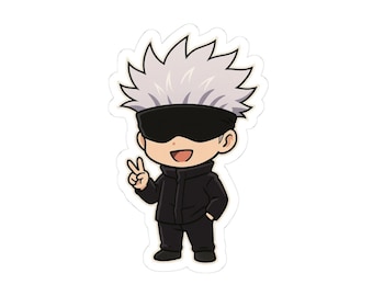 Chibi Gojo Jujutsu Kaisen anime Kiss-Cut Stickers, Decorative Stickers for Laptops, Water Bottles, Gift for Anime Lovers