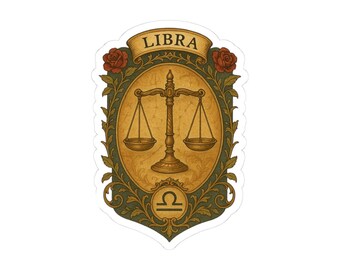 Autocollants prédécoupés Balance | Décoration horoscope, cadeaux astrologiques, autocollants pour journal, autocollants pour ordinateur portable, art Balance personnalisé