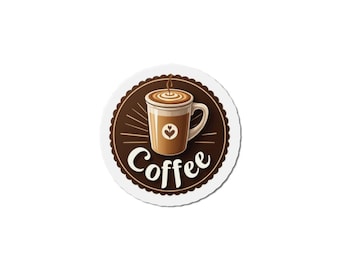 Cute Coffee Die-Cut Magnet - Perfect for Home or Office Decor, Gift for Coffee Lovers, Fridge Magnet, Kitchen Decor, Coffee Enthusiast