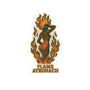 Flame Atronach Oblivion Kiss-Cut Stickers | Fire Elemental Sticker, Laptop Decal, Fantasy Art, Vintage Style, Great Gift for Gamers