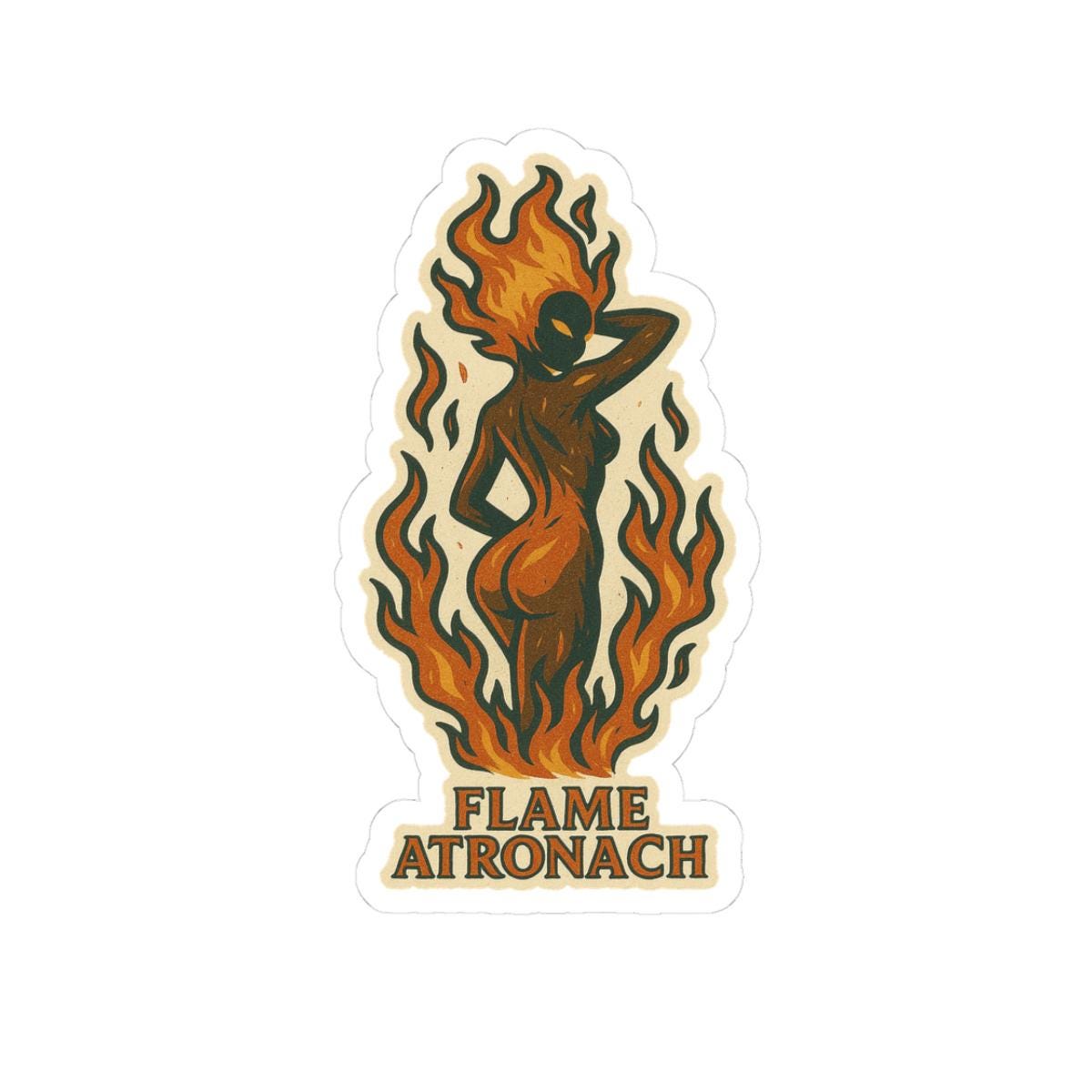Flame Atronach Oblivion Kiss-cut Stickers | Fire Elemental Sticker