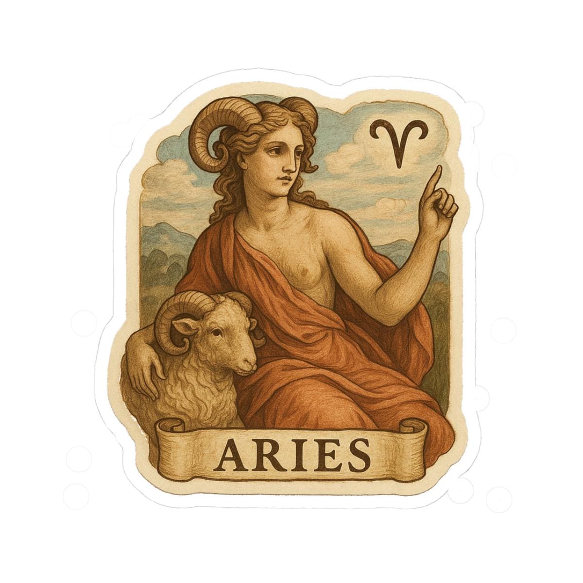 Aries Zodiac Kiss-cut Stickers | Astrological Decor for Laptop, Planner ...