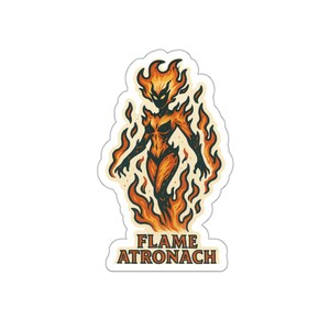 Flame Atronach Oblivion Die-Cut Stickers, Fantasy Art Stickers, Gamer Decals, Laptop Stickers, Gift for Gamers, Cool Wall Art