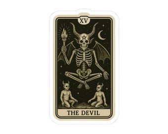 Tarot - The Devil - Kiss-Cut Stickers | Dark Art Decor, Tarot The Devil Sticker, Unique Gift for Occult Lovers
