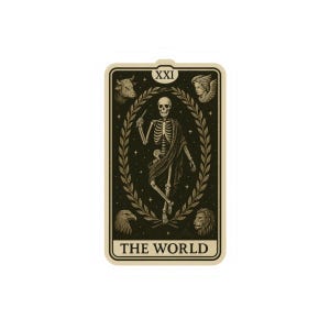 Tarot - de wereld - stickers - de wereld, bohodecor, laptopstickers, heksencadeaus, illustratieve kunst aan de muur, spirituele stickers