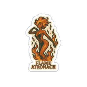 Flame Atronach Oblivion Die-Cut Stickers, Fantasy Art Stickers, Laptop Accessories, Gift for Gamers, Witchy Decor, Unique Sticker Packs