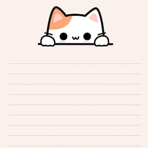 Papelería divertida para gatos: imprimible en tamaño carta y A4