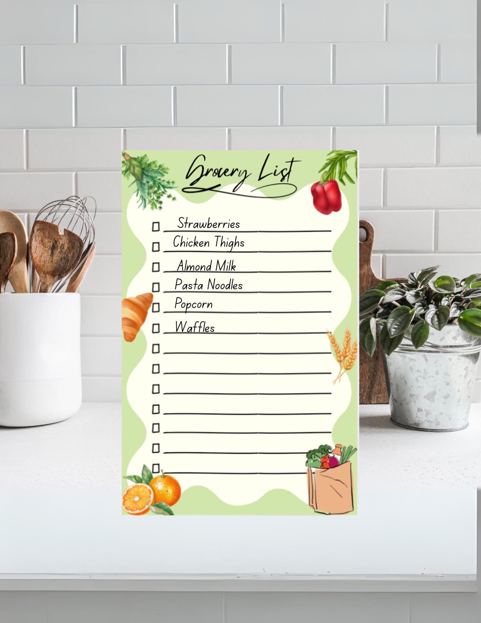Cute Grocery List Printable Shopping List Template Instant Download