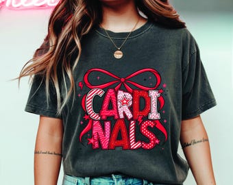 Cardinals PNG: School Spirit Graphic with Bow (Digital Download)