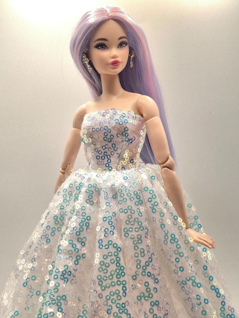 Iridescent Sequin Ball Gown: Evening Dress for 11.5"-12" Dolls Bild 11