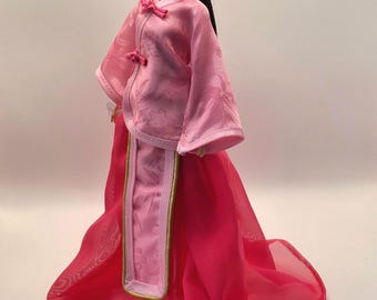 Pink Asian-Inspired Doll Outfit – 2 Piece Dress Set for 11.5” Fashion Dolls