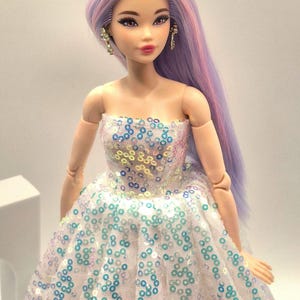 Iridescent Sequin Ball Gown: Evening Dress for 11.5"-12" Dolls Bild 5