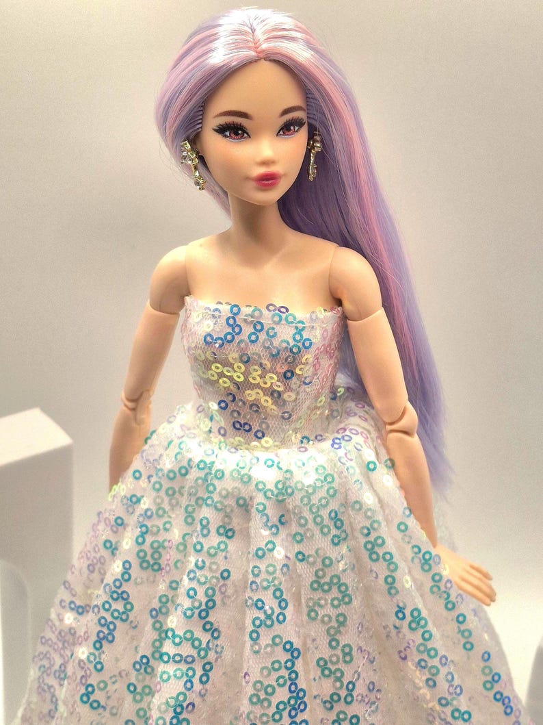 Iridescent Sequin Ball Gown: Evening Dress for 11.5"-12" Dolls Bild 5