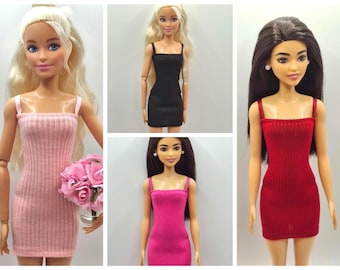 4-Pack Ribbed Mini Dresses for 11.5–12" Fashion Dolls