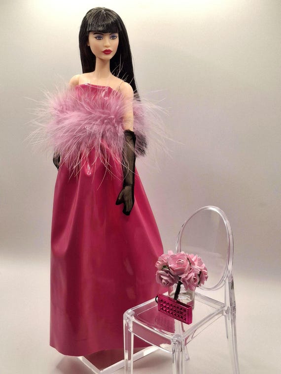 Barbie Fashion Barbie Doll Gloves Barbie Deluxe #1 In Glossy Pink