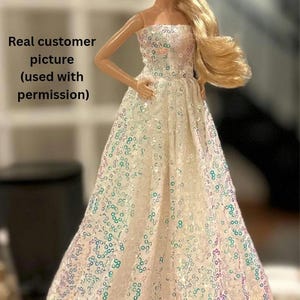 Iridescent Sequin Ball Gown: Evening Dress for 11.5"-12" Dolls Bild 3