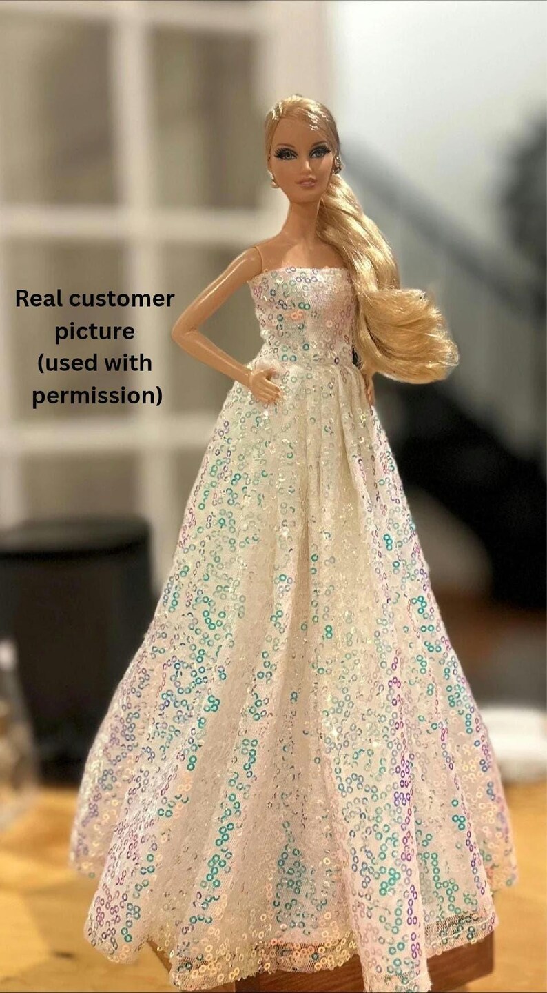 Iridescent Sequin Ball Gown: Evening Dress for 11.5"-12" Dolls Bild 3