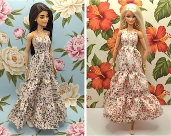 Floral Tiered Halter Dress for 11.5-12 inch Fashion Dolls
