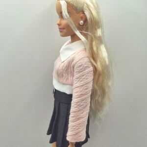 Fashion Doll Fall Outfit: Knit Sweater and Pleated Skirt - 1/6 Scale image 7