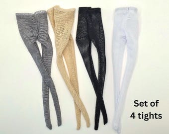 Fishnet Tights Set of 4 for 1/6 Scale Dolls 11.5-12 Inch Fashion Doll Stockings