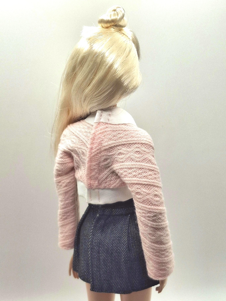 Fashion Doll Fall Outfit: Knit Sweater and Pleated Skirt - 1/6 Scale image 8