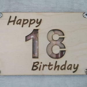 Cash gift | Wooden gift card, cash injection, wooden card for banknotes, birthday gift, greeting card, personalized