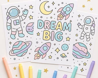 Kawaii Weltall Ausmalbilder für Kids: 20 ausdruckbare MINT Seiten (PDF Download)
