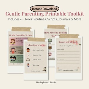 Afdrukbare toolkit voor zacht ouderschap voor kalme discipline – afdrukbare gids voor positief ouderschap | Opvoedtips voor montessori