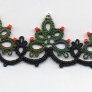 Christmas Tree Edging with Corner TATTING PATTERN image 2